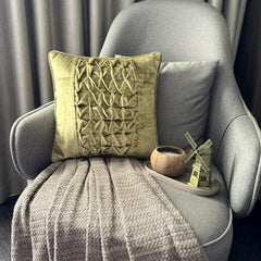 Sage Green Knots - Sage Green Velvet Decorative Euro Sham