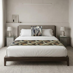 Velvet Taupe Decorative Bed Runner and Cushion Cover - Terra Forma