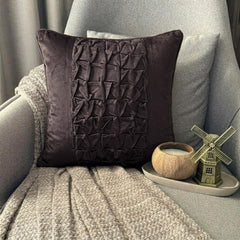 Knotty Black - Black Velvet Decorative Euro Sham