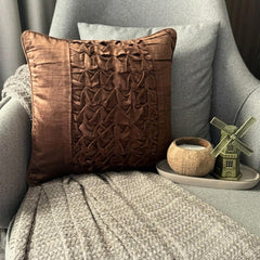 Brown Knots - Brown Velvet Decorative Euro Sham