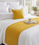 Mustard Gold Velvet Decorative Bed Runner and Cushion Cover