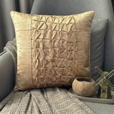 Knotty Pearl Beige - Pearl Beige Velvet Throw Pillow Cover