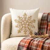 Gilded Frost - Gold Linen Handmade Throw Cushion Cover