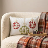 Joyful Cheer - White Linen Decorative Joy Lumbar Cushion Cover