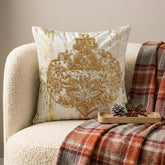 Shimmer Ornament - Gold Velvet Decorative Throw Cushion Cover