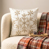 Dewdrop Flake - White Silk Decorative Throw Cushion Cover