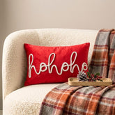 Holiday Ho Ho - Red Suede DecorativeHo Ho Ho Lumbar Cushion Cover