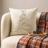 Crystal Pine - White Velvet Decorative Throw Cushion Cover