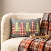 Christmas Magic - Gray Linen Decorative Lumbar Cushion Cover