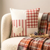 Heart Check - Red Cotton Decorative Throw Cushion Cover