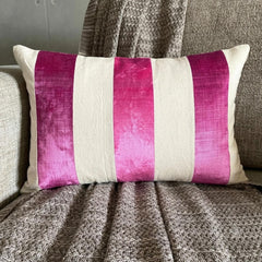 Swathe Pink - Pink Velvet Lumbar Pillow Cover
