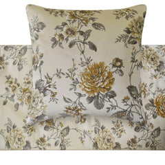 Jacquard Gray Decorative Bed Runner and Cushion Cover - Royal Meadow