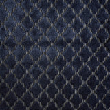 Geometric Navy Blue Velvet Fabric By The Metre