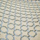 Beige Medallion Geometric Embroidered Fabric By The Metre, Cotton Embroidery