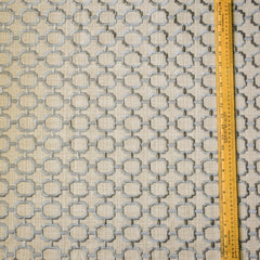 Beige Medallion Geometric Embroidered Fabric By The Metre, Cotton Embroidery