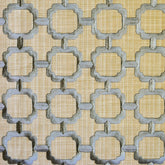 Beige Medallion Geometric Embroidered Fabric By The Metre