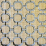 Beige Medallion Geometric Embroidered Fabric By The Metre