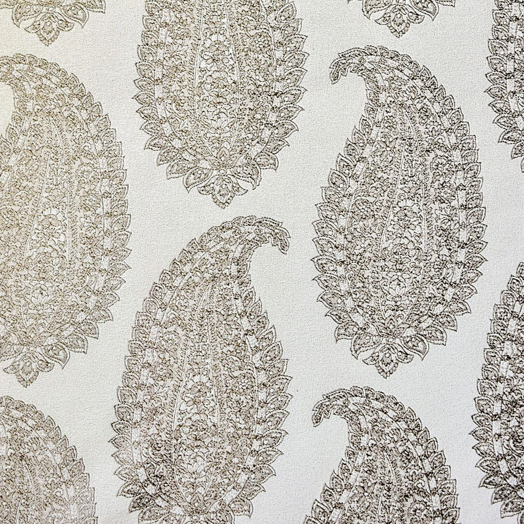 Grey Paisley Woven Fabric By The Metre, Cotton Fabric