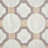 Ivory Medallion Geometric Embroidered Fabric By The Metre