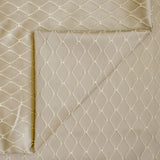 Beige Diamonds Geometric Embroidered Fabric By The Metre, Viscose Embroidered