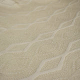Beige Geometric Embroidered Fabric By The Metre, Viscose Embroidered Fabric