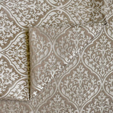 Pearl Beige Floral Woven Fabric By The Metre, Polyester Viscose Fabric Upholstery