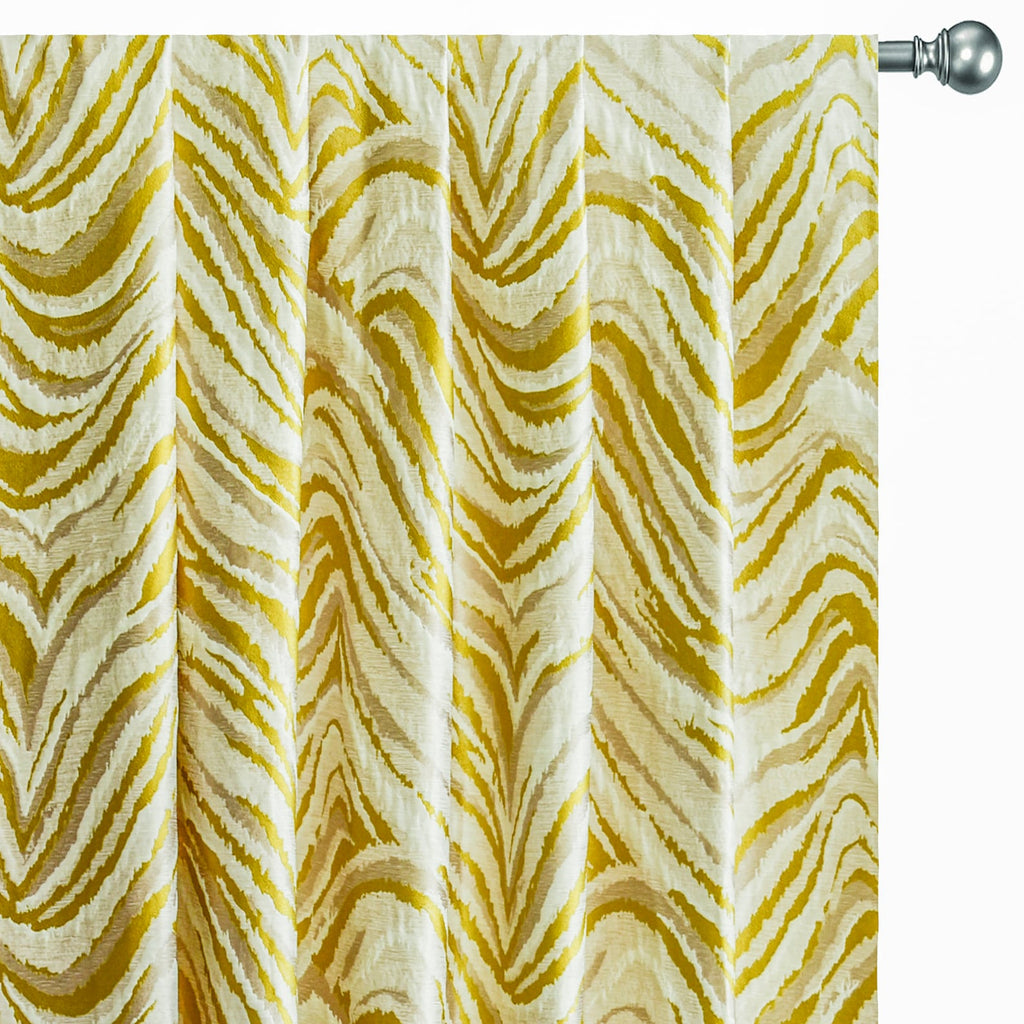 Chartreuse Waves Woven Fabric By The Metre, Polyester Cotton Fabric