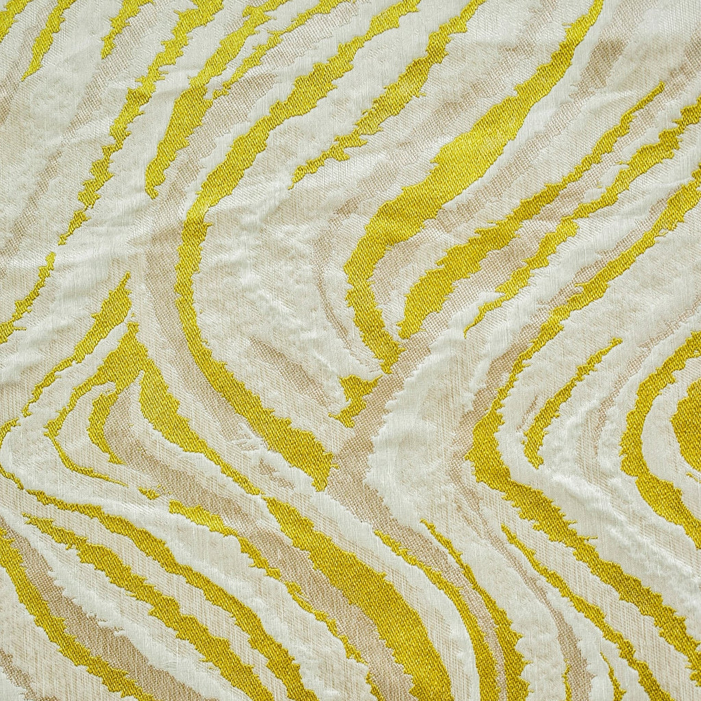 Chartreuse Waves Woven Fabric By The Metre, Polyester Cotton Fabric