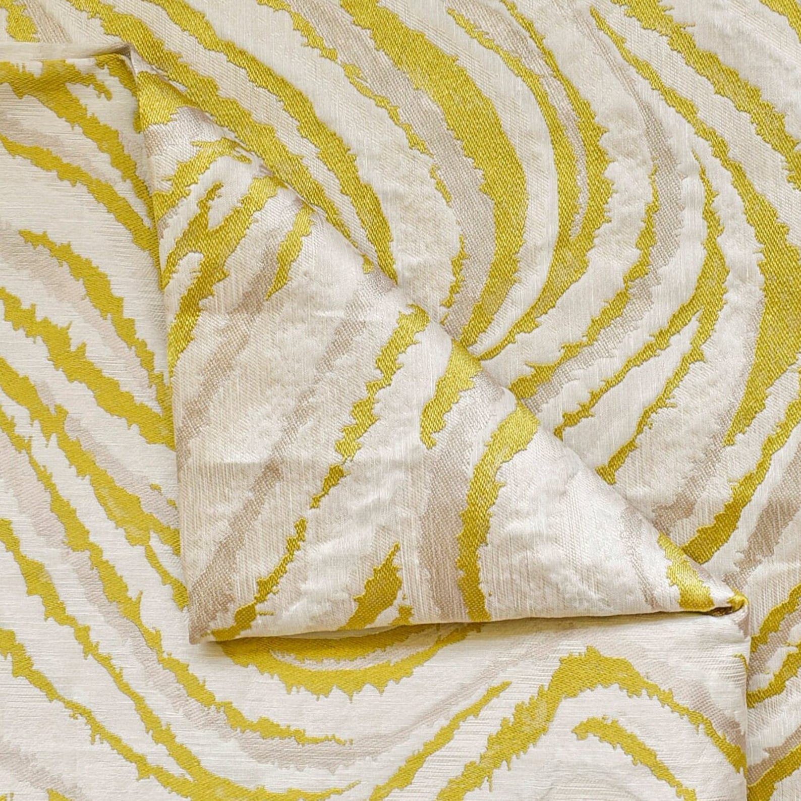 Chartreuse Waves Woven Fabric By The Metre