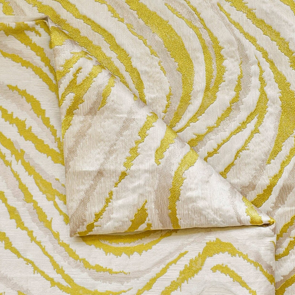 Chartreuse Waves Woven Fabric By The Metre