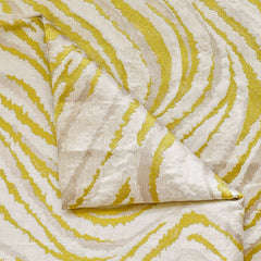 Chartreuse Waves Woven Fabric By The Metre