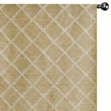 Beige Leafy Diamond Geometric Fabric By The Metre, Chain Stitch Embroidery