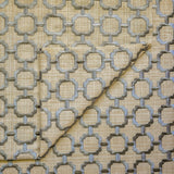 Beige Medallion Geometric Embroidered Fabric By The Metre, Cotton Embroidery