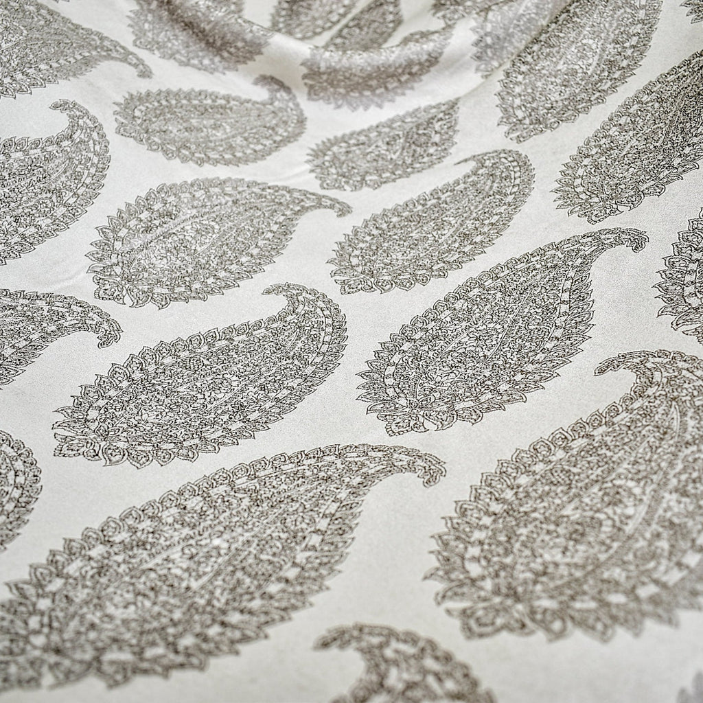 Grey Paisley Woven Fabric By The Metre, Cotton Fabric, Upholstery Fabric, Curtain