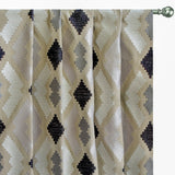 Beige Aztec Geometric Embroidered Fabric By The Metre, Cotton Embroidery Fabric