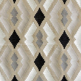 Beige Aztec Geometric Embroidered Fabric By The Metre