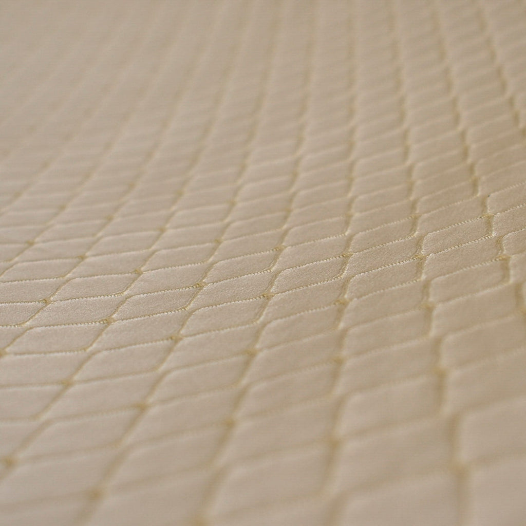 Beige Diamonds Geometric Embroidered Fabric By The Metre, Viscose Embroidered