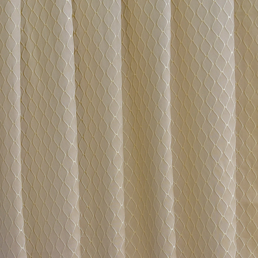 Beige Diamonds Geometric Embroidered Fabric By The Metre, Viscose Embroidered