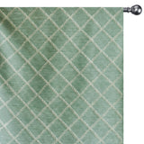 Duck Egg Leafy Diamond Geometric Fabric By The Metre, Chain Stitch Embroidery
