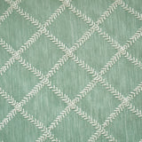 Duck Egg Leafy Diamond Geometric Fabric By The Metre