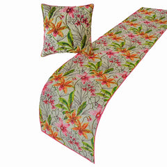 Lily Haven - Cotton Pink Decorative Bed Runner and Cushion Cover