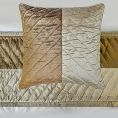Plush Divide - Velvet Brown Decorative Bed Runner and Cushion Cover