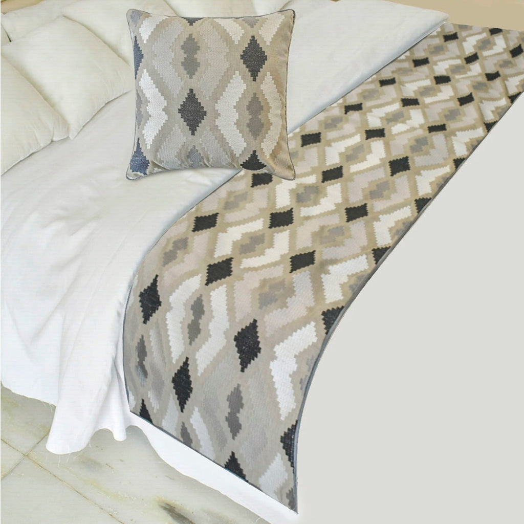 Thread Tale Decorative Bed Runner and Cushion Cover