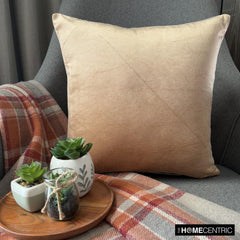 Velvet Beige Jules - Beige Velvet Decorative Euro Sham