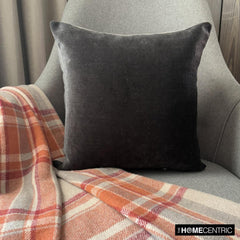 Velvet Grey Jules - Grey Velvet Decorative Euro Sham