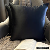 Black Satin Throw Pillow Cover Pack of 2 - Black Slub Satin