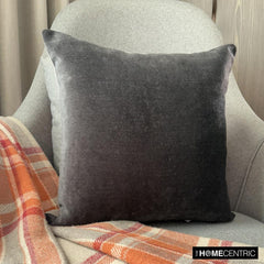 Velvet Grey Jules - Grey Velvet Decorative Euro Sham