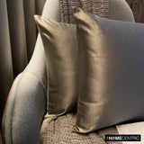 Taupe Gray Slub Satin - Taupe Satin Throw Pillow Cover