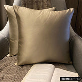 Champagne Satin Throw Pillow Cover - Champagne Slub Satin