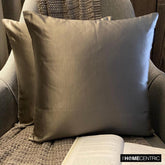 Taupe Satin Throw Pillow Cover - Taupe Gray Slub Satin